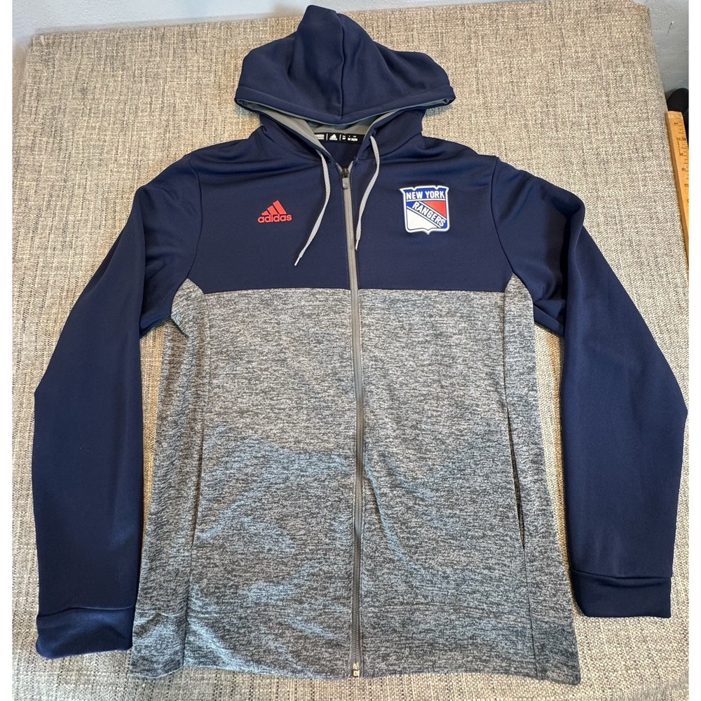 New York Rangers‎ Jackets Jacket Mens Medium Blue Full Zip Hoodie NHL Adidas